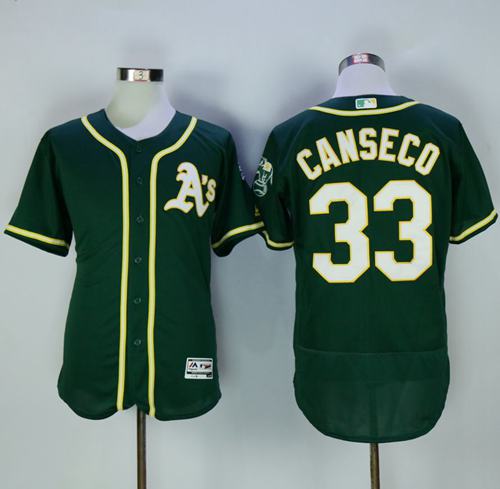 Athletics #33 Jose Canseco Green Flexbase Authentic Collection Stitched MLB Jersey